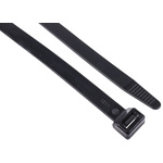 RS PRO Cable Tie, 550mm x 12.7 mm, Black Nylon, Pk-100