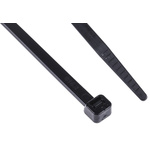 RS PRO Cable Tie, 250mm x 4.8 mm, Black Nylon, Pk-100