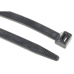 RS PRO Cable Tie, Flame Retardant, 280mm x 12.7 mm, Black Nylon, Pk-100