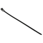 RS PRO Cable Tie, Releasable, 200mm x 4.5 mm, Black Nylon, Pk-100