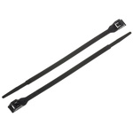 RS PRO Cable Tie, Double Locking, 180mm x 6 mm, Black Nylon, Pk-100
