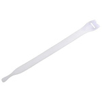 HellermannTyton Cable Tie, Hook and Loop, 200mm x 12.5 mm, White PA (Loop), PE (Hook), Pk-10