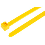 HellermannTyton Cable Tie, 380mm x 7.6 mm, Yellow Polyamide 6.6 (PA66), Pk-100