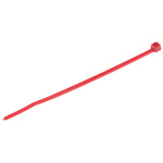 HellermannTyton Cable Tie, 100mm x 2.5 mm, Red Polyamide 6.6 (PA66), Pk-100