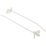 HellermannTyton Cable Tie, Inside Serrated, 100mm x 2.5 mm, Natural Polyamide 6.6 (PA66), Pk-25