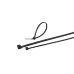 RS PRO Cable Tie, 300mm x 7.6 mm, Black PP, Pk-100