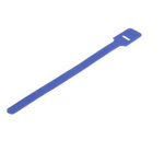 RS PRO Cable Tie, Hook and Loop, 225mm x 25 mm, Blue Nylon