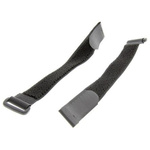 RS PRO Cable Tie, Hook and Loop, 310mm x 20 mm, Black Nylon, Pk-10