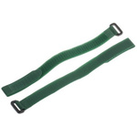 RS PRO Cable Tie, Hook and Loop, 300mm x 20 mm, Green Nylon, Pk-10