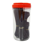 RS PRO Cable Tie, 100 mm, 150 mm, 203 mm x 2.5 mm, 3.6 mm, 4.6 mm, Black Nylon