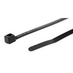HellermannTyton Cable Tie, Inside Serrated, 100mm x 2.5 mm, Black Polyamide 6.6 (PA66), Pk-100