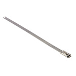 HellermannTyton Cable Tie, Roller Ball, 127mm x 4.6 mm, Metallic 316 Stainless Steel, Pk-100