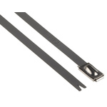 HellermannTyton Cable Tie, Roller Ball, 362mm x 4.6 mm, Metallic 316 Stainless Steel, Pk-100
