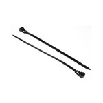 RS PRO Cable Tie, Releasable, 200mm x 4.5 mm, Black Nylon, Pk-250