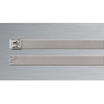 HellermannTyton Cable Tie, Roller Ball, 681mm x 12.3 mm, Metallic 316 Stainless Steel, Pk-50