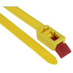 HellermannTyton Cable Tie, Releasable, 750mm x 13 mm, Yellow Polyamide 6.6 (PA66), Pk-5