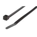HellermannTyton Cable Tie, 198mm x 3.5 mm, Black Polyamide 6.6 (PA66), Pk-100