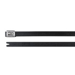 HellermannTyton Cable Tie, Roller Ball, 201mm x 7.9 mm, Black Polyester Coated Stainless Steel, Pk-50