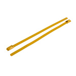 RS PRO Cable Tie, Roller Ball, 150mm x 4.6 mm, Yellow Polyester Coated Stainless Steel, Pk-100