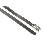 Thomas & Betts Cable Ties, Roller Ball, 300mm x 4.6 mm, Metallic 316 Stainless Steel, Pk-100