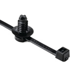HellermannTyton Cable Tie, Inside Serrated, 202mm x 4.6 mm, Black Polyamide 6.6 (PA66), Pk-500