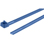 HellermannTyton Cable Tie, Releasable, 195mm x 4.7 mm, Blue Polyamide 6.6 (PA66), Pk-25