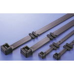 HellermannTyton Cable Tie, Inside Serrated, 320mm x 7.6 mm, Black Polyamide 6.6 (PA66), Pk-100