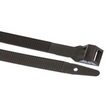 HellermannTyton Cable Tie, Outside Serrated, 505mm x 9 mm, Black Polyamide 6.6 (PA66), Pk-100