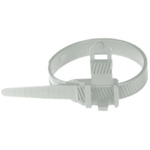 MECATRACTION Cable Tie, Releasable, 251mm x 9 mm, White Polyamide, Pk-100