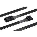 HellermannTyton Cable Ties, Releasable, 180mm x 9 mm, Black Polyamide 6.6 (PA66)