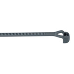 HellermannTyton Cable Tie, Releasable, 150mm x 3.3 mm, White Polyamide 6.6 (PA66), Pk-100pack