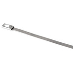 HellermannTyton Cable Tie, Roller Ball, 838mm x 7.9 mm, Metallic 316 Stainless Steel, Pk-50