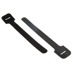 Thomas & Betts Cable Ties, Hook and Loop, 228.6mm x 19.05 mm, Black Nylon, Pk-10