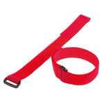 Thomas & Betts Cable Ties, Hook and Loop, 304.8mm x 19.05 mm, Red Nylon, Pk-10