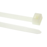 HellermannTyton Cable Tie, Inside Serrated, 365mm x 7.6 mm, Natural Polyamide 6.6 (PA66), Pk-100