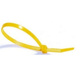 HellermannTyton Cable Tie, Inside Serrated, 210mm x 4.7 mm, Yellow Polyamide 6.6 (PA66), Pk-100