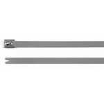 HellermannTyton Cable Tie, Roller Ball, 201mm x 7.9 mm, Metallic 304 Stainless Steel, Pk-50