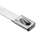 HellermannTyton Cable Tie, Roller Ball, 685mm x 7.9 mm, Metallic 304 Stainless Steel, Pk-50
