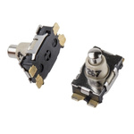 C & K Micro Switch, SPST-NO, 10 mA @ 32 V dc, Gold