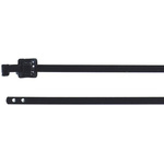 HellermannTyton Cable Tie, Releasable, 230mm x 5.26 mm, Black Polyester Coated Stainless Steel, Pk-100