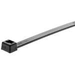 HellermannTyton Cable Tie, Inside Serrated, 387mm x 7.6 mm, Black Polyamide 6.6 (PA66), Pk-100