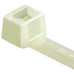HellermannTyton Cable Tie, Inside Serrated, 300mm x 4.6 mm, Natural Polyamide 6.6 (PA66), Pk-100