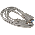 RS PRO Female 9 Pin D-sub to Female 9 Pin D-sub Serial Cable, 2m PVC