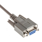 RS PRO Male 9 Pin D-sub to Female 9 Pin D-sub Serial Cable, 2m PVC