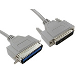 RS PRO Male 25 Pin D-sub to Male Centronics Parallel Cable, 5m, Grey Sheath