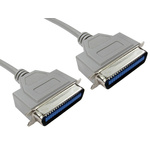 RS PRO Male Centronics to Male Centronics Parallel Cable, 3m, Grey Sheath