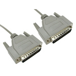 RS PRO Male 25 Pin D-sub to Male 25 Pin D-sub Serial Cable, 2m PVC
