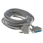 RS PRO Male 25 Pin D-sub to Female 25 Pin D-sub Serial Cable, 10m PVC