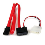 StarTech.com Female Slimline SATA to Female; Male LP4; SATA Data  Cable, 508mm