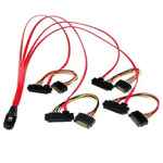 StarTech.com Male Internal Mini-SAS to Female; Male SATA Power x 4; SFF-8482 x 4;  Cable 500mm